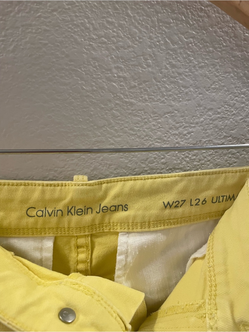 Calvin Klein Jeans Pale Yellow Denim Shorts